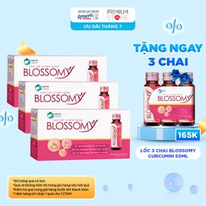 Combo 1 tháng Sáng da khỏe dạ dày: 3 x Blossomy Curcumin hộp 10