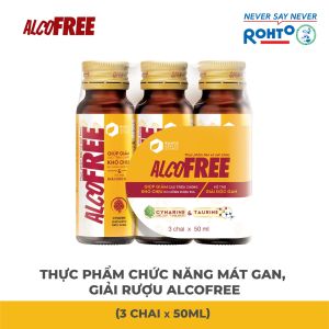 Thực phẩm bảo vệ sức khỏe giúp Giải rượu bia & Bảo vệ gan Alcofree lốc 3 chai x 50ml