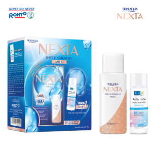 HỘP QUÀ: Sữa serum chống nắng Skin Aqua Nexta Shield Serum UV Milk SPF50+ PA++++ 50g (Tặng nước tẩy trang Hada Labo)